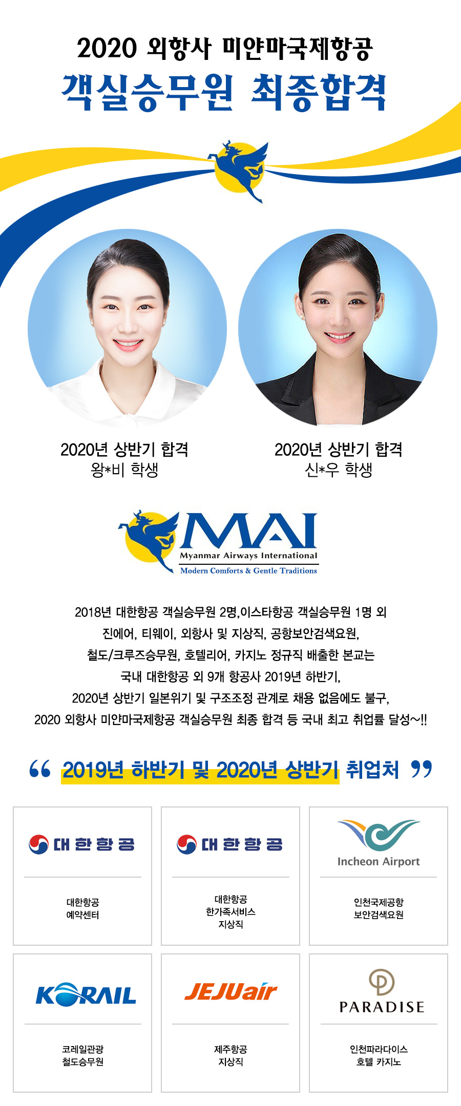 2020 외항사 미얀마국제항공 객실승무원 최종합격