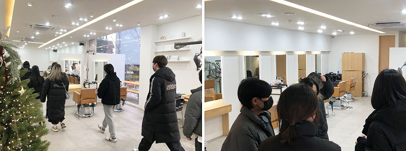쌤시크 블랙을 견학하는 서울호서직업전문학교 헤어디자인과정 학생들