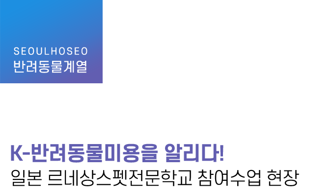 K-반려동물미용을 알리다! 일본 르네상스펫전문학교 참여수업 현장